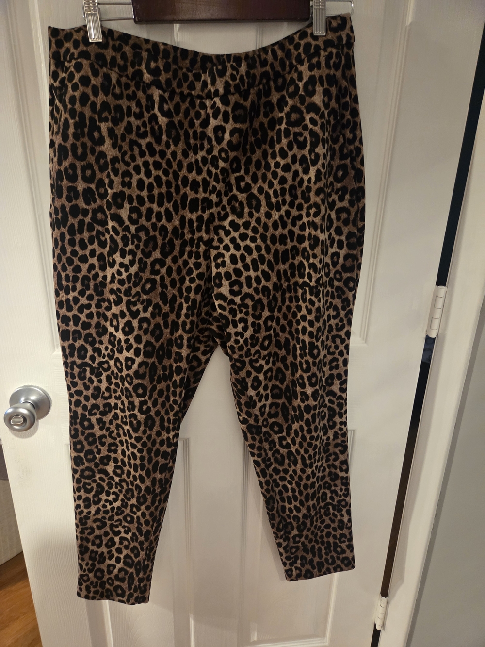 Michael Kors Leopard Print Straight Leg Pants - Brown and Black